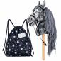Preview: HKM Hobby Horse Set - Clara – Steckenpferd Grau mit Transportbeutel