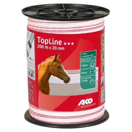 Weidezaunband TopLine weiß-pink