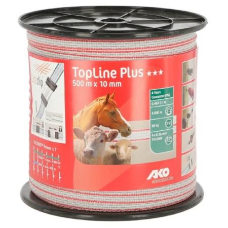 Weidezaunband TopLine Plus weiß/rot