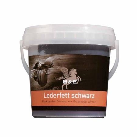 B & E Lederfett schwarz, 500 ml, Front