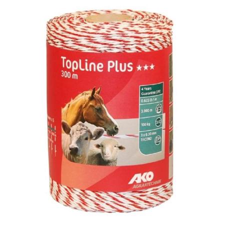 Weidezaunlitze TopLine Plus weiß-rot