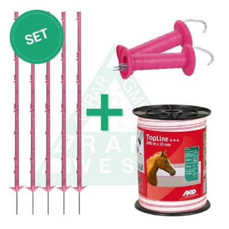 Kunststoffpfahl Classic pink SET