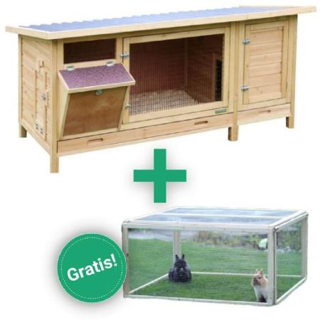 Kaninchenstall "XXL Vario" + Freilaufgehege Vario GRATIS