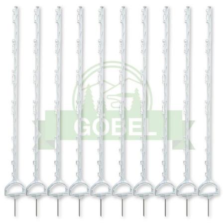 10er Set Steigbügelpfahl weiß 155 cm