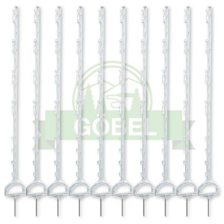 10er Set Steigbügelpfahl weiß 155 cm