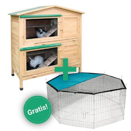 Nagerhaus Appartement + Freilaufgehege 8-eckig GRATIS