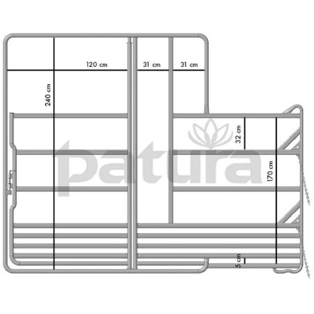 Sicherheits-Pferde-Panel mit Tor und Fressgitter