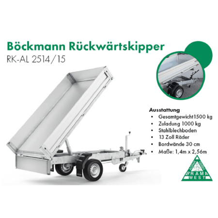 Böckmann RK-AL 2514/15, Rückwärtskipper, 1500 kg