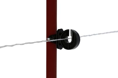 10er Set BRAMA WEST Winkelstahlpfähle 115cm + Splintisolatoren 2 reihig