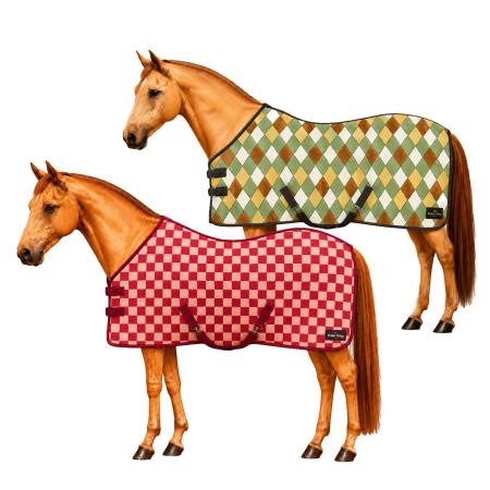 Fleece Abschwitzdecke mit Schachbrettmuster