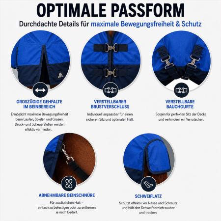 Outdoordecke Nikko Turnout 1680D Fleece - Royal/Navy