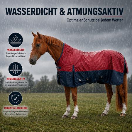 Outdoordecke Baltimore Turnout 1680D - Rot/Navy
