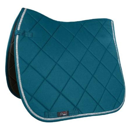 HKM Nele Schabracke | Shetty & Pony Größe | Rauchblau | Mit Abnehmbarer Schleife | Schaumstoff-Füllung