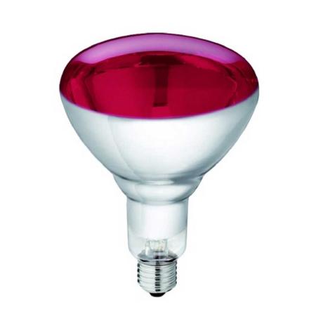 Hartglas Infrarotlampe unten silber, oben rot