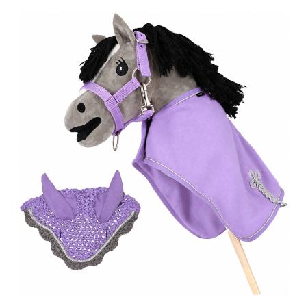 QHP Hobby Horse Set - Fleecedecke, Ohrhaube & Halfterset