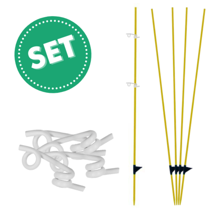 Rund-Fiberglaspfahl + Isolatoren Set