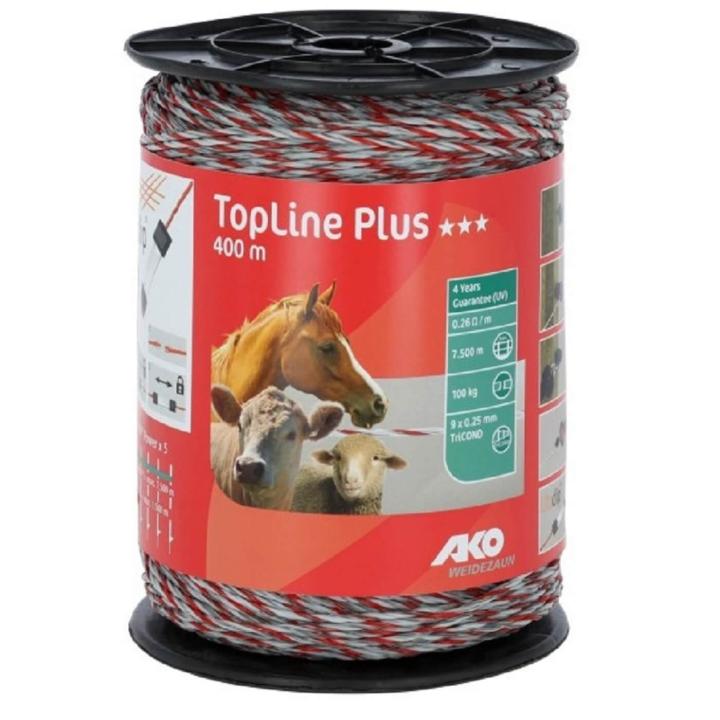 Weidezaunlitze TopLine Plus weiß-rot