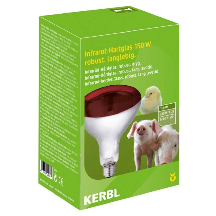 Infrarotlampe dunkelrot mit silberfarbenem Schaft und Fassung aus Metall