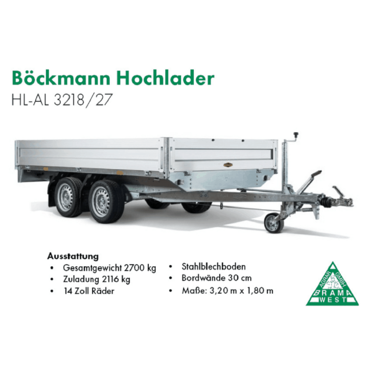 Böckmann HL-AL 3218/27, Hochlader, 2700 kg