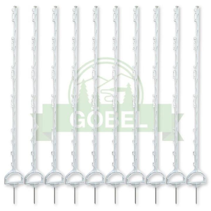 10er Set Steigbügelpfahl weiß 155 cm