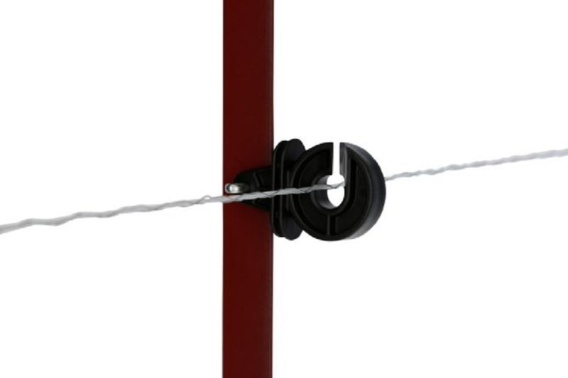 10er Set BRAMA WEST Winkelstahlpfähle 115cm + Splintisolatoren 2 reihig