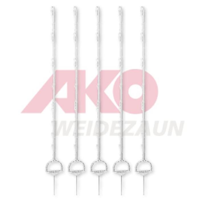 5er Set Steigbügelpfahl weiß 158cm