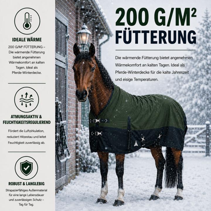 Winterdecke Borea Turnout 1680D 200GSM - Grün/Navy