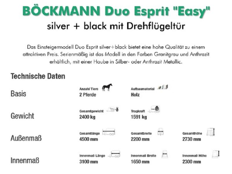 BÖCKMANN Duo Esprit silver & black "Easy" mit Drehflügeltür