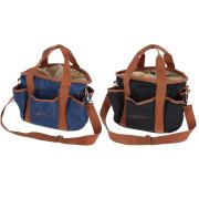 Putztasche Schwarz / cognac und Navy / cognac