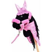 Hobby Horse Winterset Black Pinky mit Steckenpferd Bobby Pink