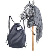 HKM Hobby Horse Set - Clara – Steckenpferd Grau mit Transportbeutel