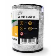 Elektrozaunband 20 mm x 200 m Weiß – Weidezaunband mit TriCOND Leitern